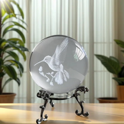 Sphère Cristal Colibri - Décoration de Table Élégante - Idée Cadeau