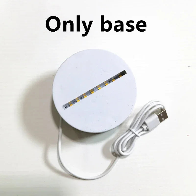 Lampe 3D Illusion d'Optique Acrylique - Veilleuse LED Originale - Décoration Murale Moderne - Cadeau Saint-Valentin, Anniversaire, Mariage - Alimentation USB