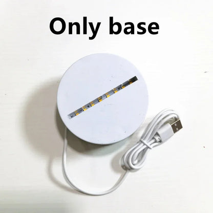 Lampe 3D Illusion d'Optique Acrylique - Veilleuse LED Originale - Décoration Murale Moderne - Cadeau Saint-Valentin, Anniversaire, Mariage - Alimentation USB