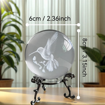 Sphère Cristal Colibri - Décoration de Table Élégante - Idée Cadeau