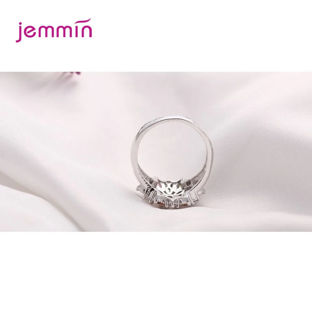 Bague de Promesse en Argent Sterling 925 pour Femme - Alliance Fantaisie Sertie de Pierres Colorées AAA Étincelantes