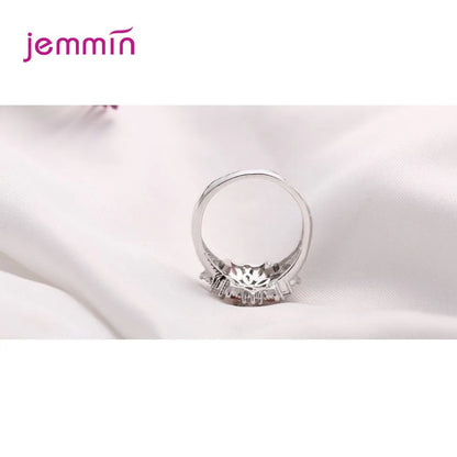Bague de Promesse en Argent Sterling 925 pour Femme - Alliance Fantaisie Sertie de Pierres Colorées AAA Étincelantes