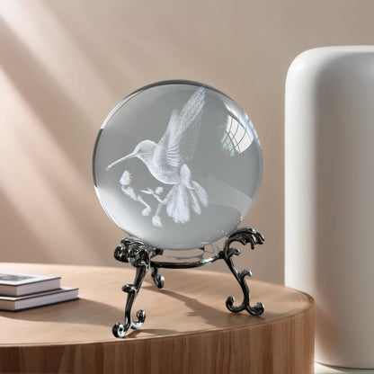 Sphère Cristal Colibri - Décoration de Table Élégante - Idée Cadeau