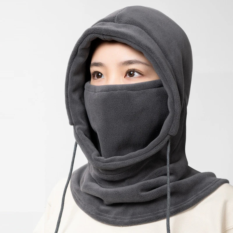 Cagoule Hiver Polaire Unisexe Coupe-Vent Ski Vélo Homme Femme