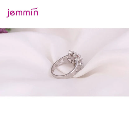 Bague de Promesse en Argent Sterling 925 pour Femme - Alliance Fantaisie Sertie de Pierres Colorées AAA Étincelantes