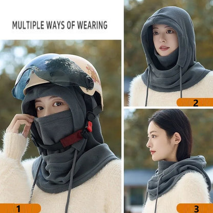 Cagoule Hiver Polaire Unisexe Coupe-Vent Ski Vélo Homme Femme